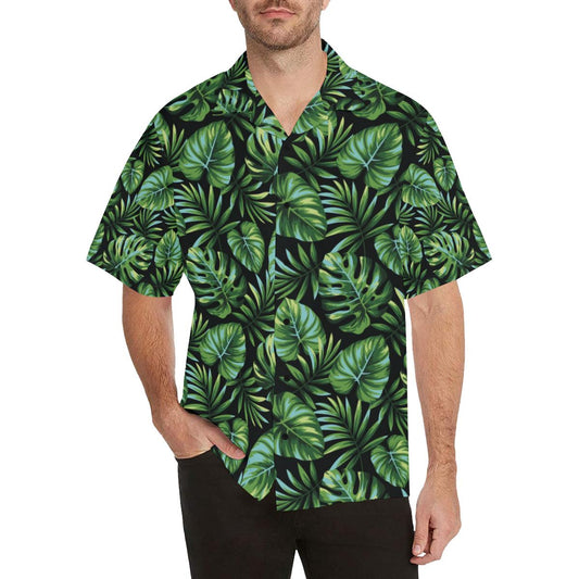 Palm Leaves Pattern Print Design PL013 Men Hawaiian Shirt-JorJune