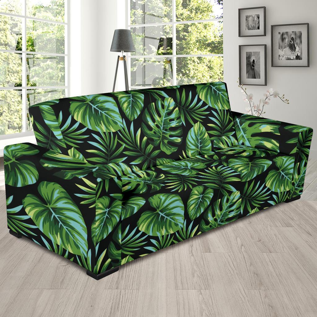 Palm Leaves Pattern Print Design PL013 Sofa Slipcover-JORJUNE.COM