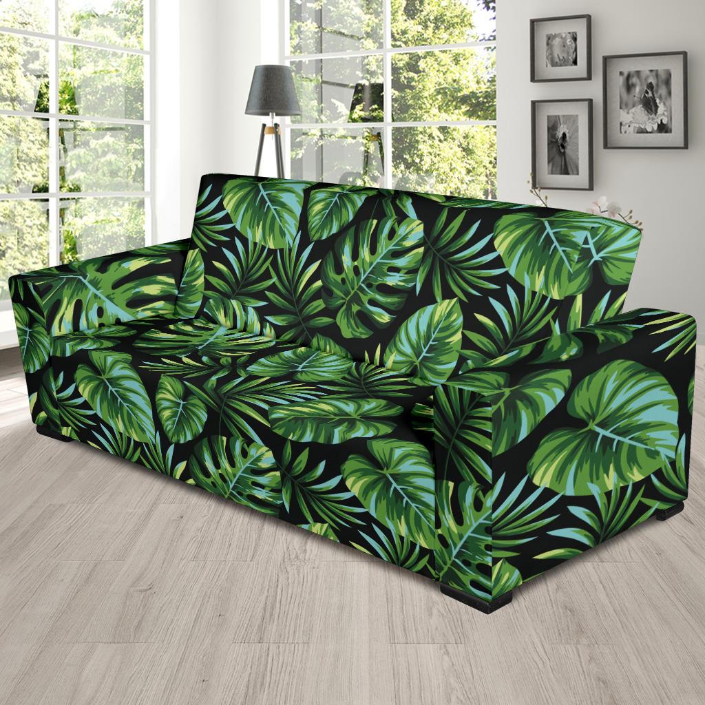 Palm Leaves Pattern Print Design PL013 Sofa Slipcover-JORJUNE.COM