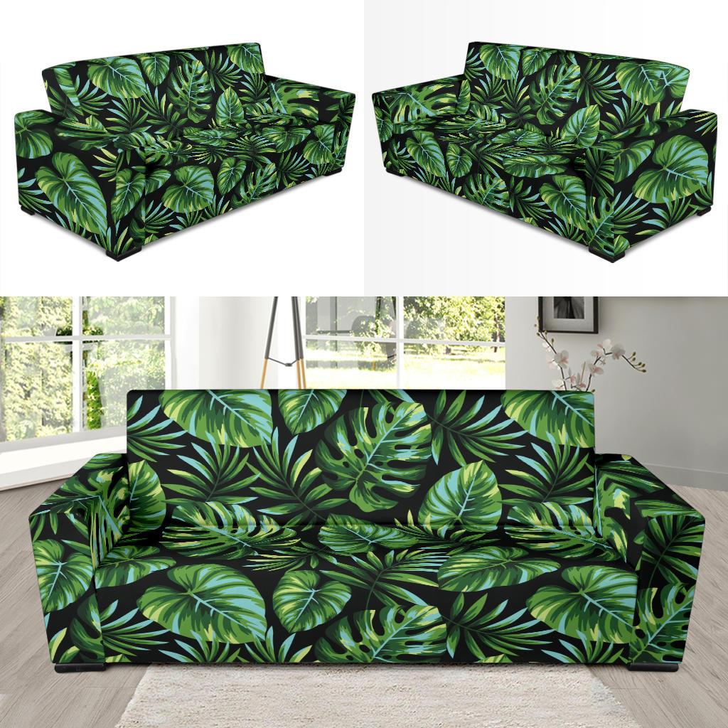 Palm Leaves Pattern Print Design PL013 Sofa Slipcover-JORJUNE.COM