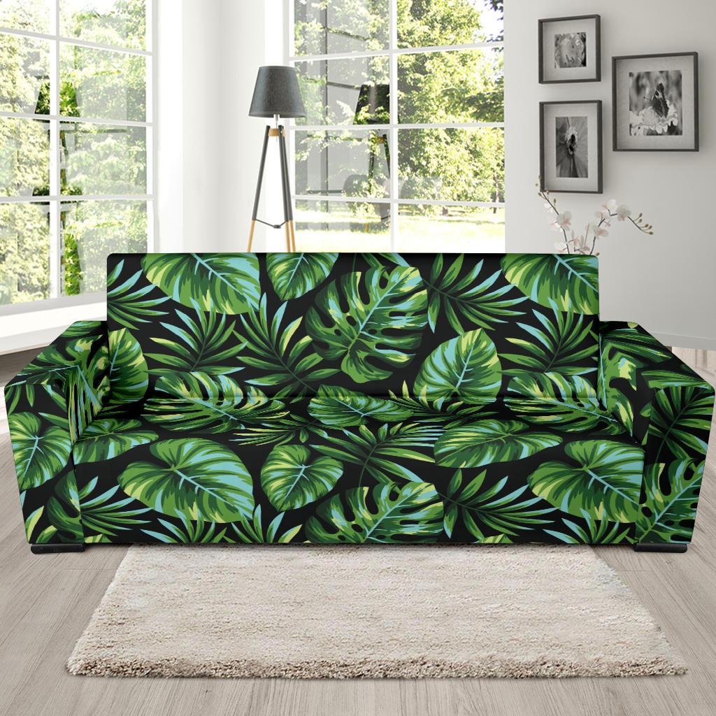 Palm Leaves Pattern Print Design PL013 Sofa Slipcover-JORJUNE.COM