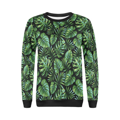 Palm Leaves Pattern Print Design PL013 Women Long Sleeve Sweatshirt-JorJune