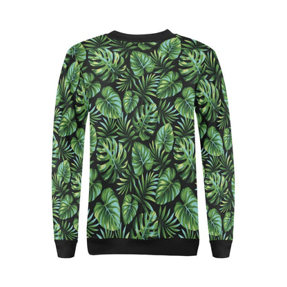 Palm Leaves Pattern Print Design PL013 Women Long Sleeve Sweatshirt-JorJune