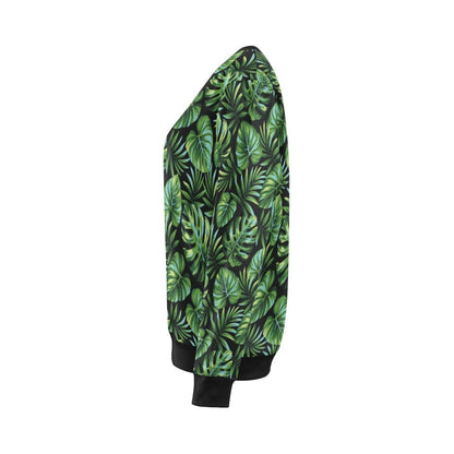 Palm Leaves Pattern Print Design PL013 Women Long Sleeve Sweatshirt-JorJune