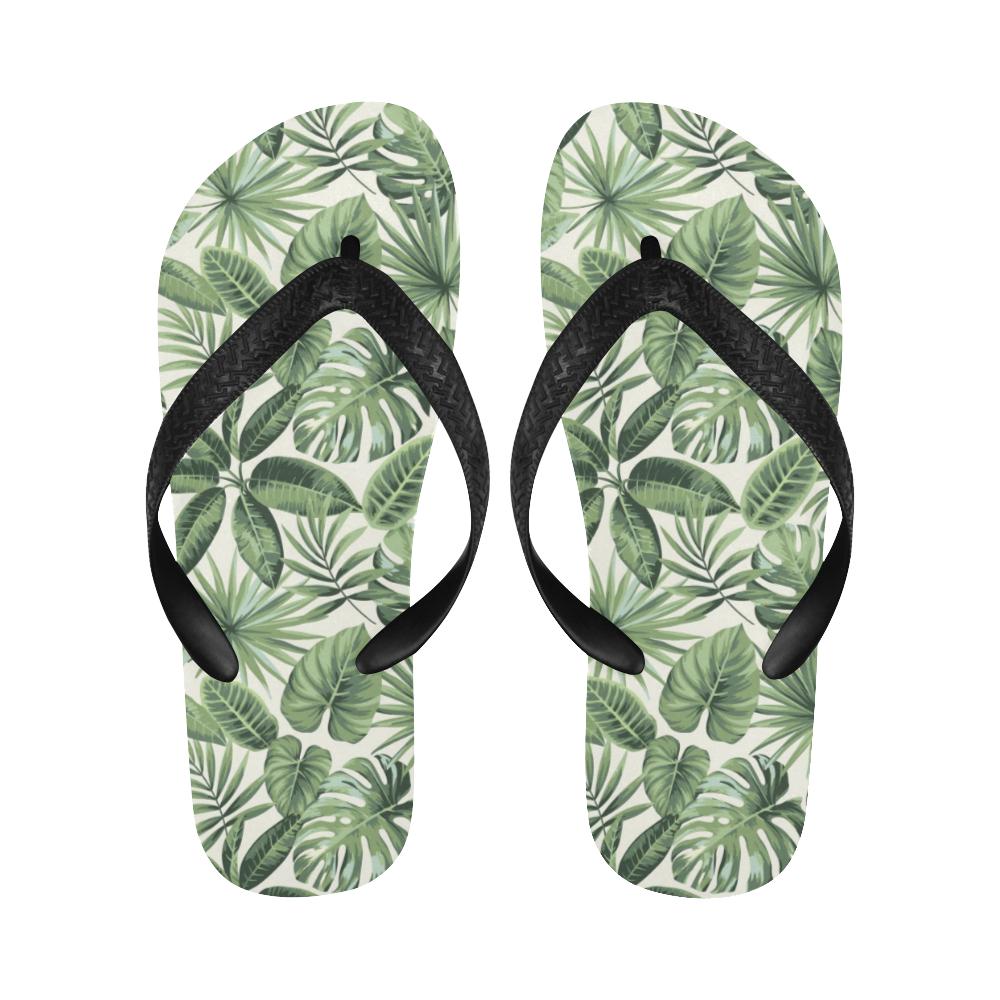 Palm Leaves Pattern Print Design PL014 Flip Flops-JorJune