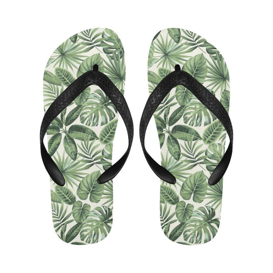 Palm Leaves Pattern Print Design PL014 Flip Flops-JorJune