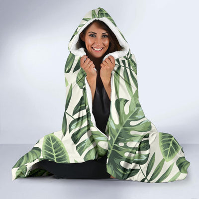 Palm Leaves Pattern Print Design PL014 Hooded Blanket-JORJUNE.COM