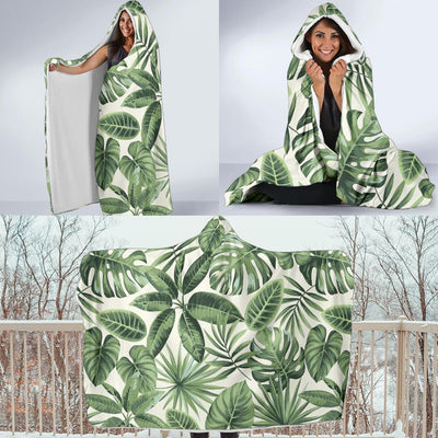 Palm Leaves Pattern Print Design PL014 Hooded Blanket-JORJUNE.COM