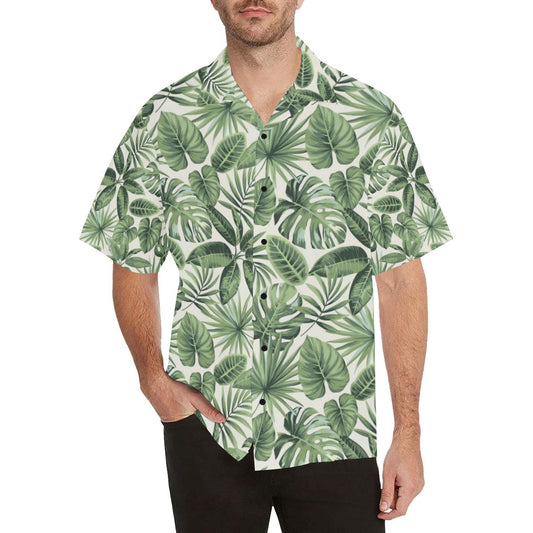 Palm Leaves Pattern Print Design PL014 Men Hawaiian Shirt-JorJune