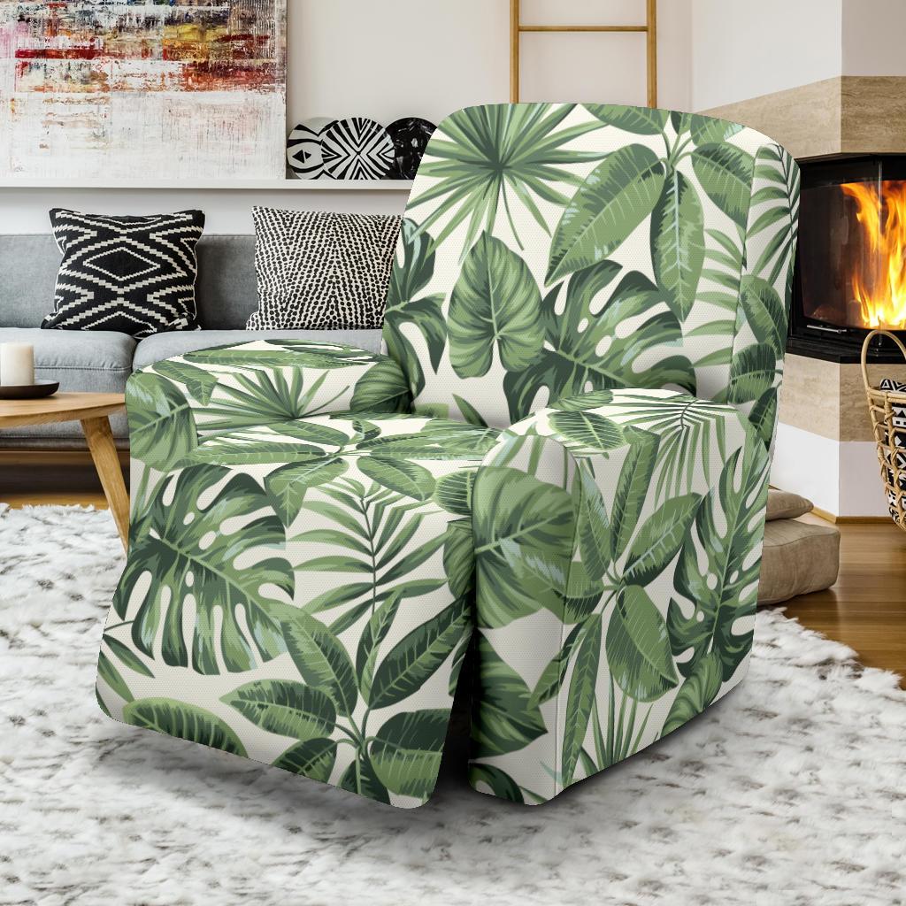 Palm Leaves Pattern Print Design PL014 Recliner Slipcover-JORJUNE.COM