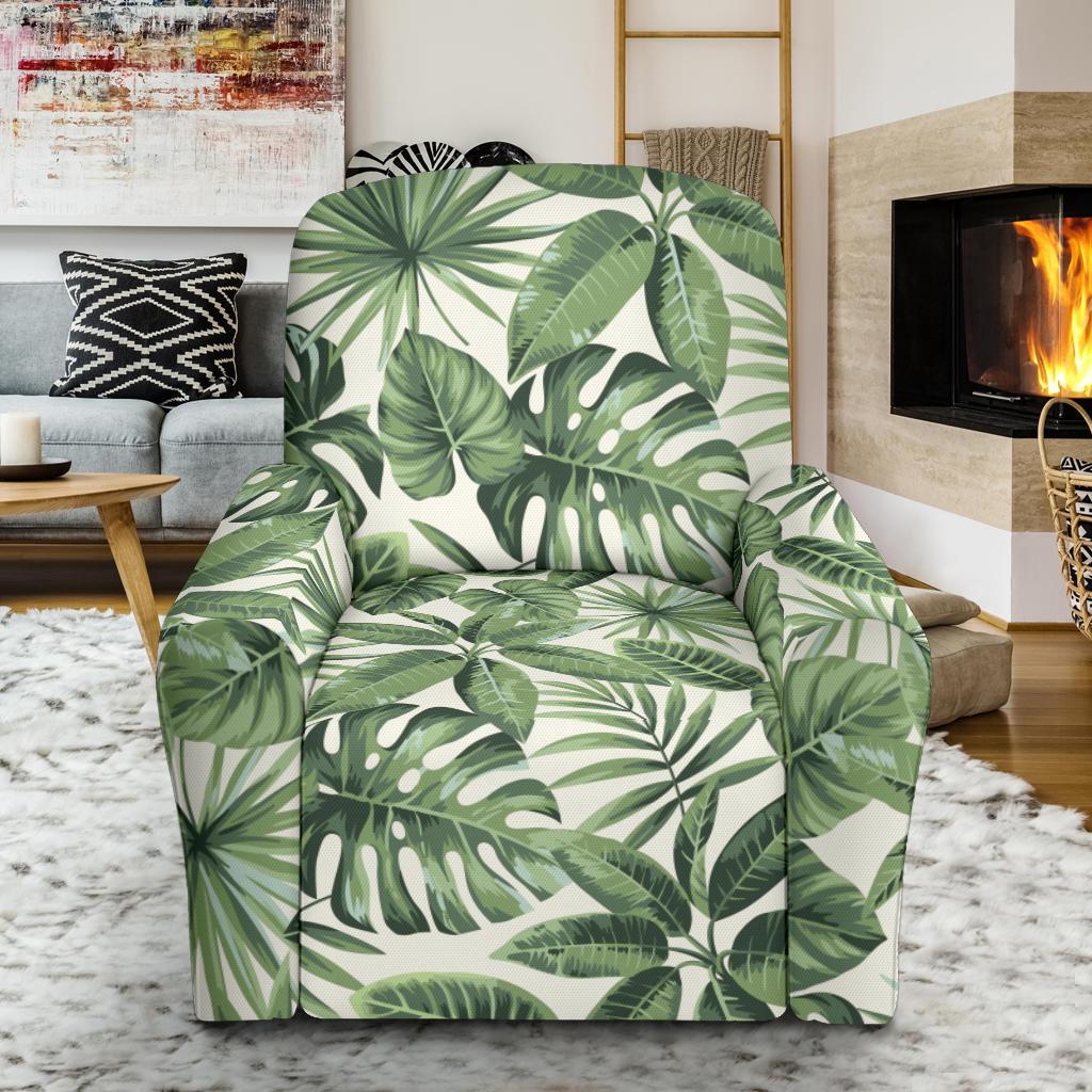 Palm Leaves Pattern Print Design PL014 Recliner Slipcover-JORJUNE.COM