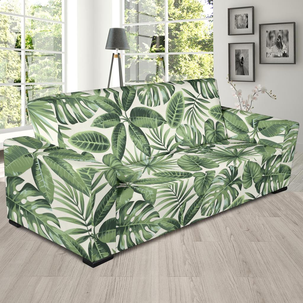 Palm Leaves Pattern Print Design PL014 Sofa Slipcover-JORJUNE.COM