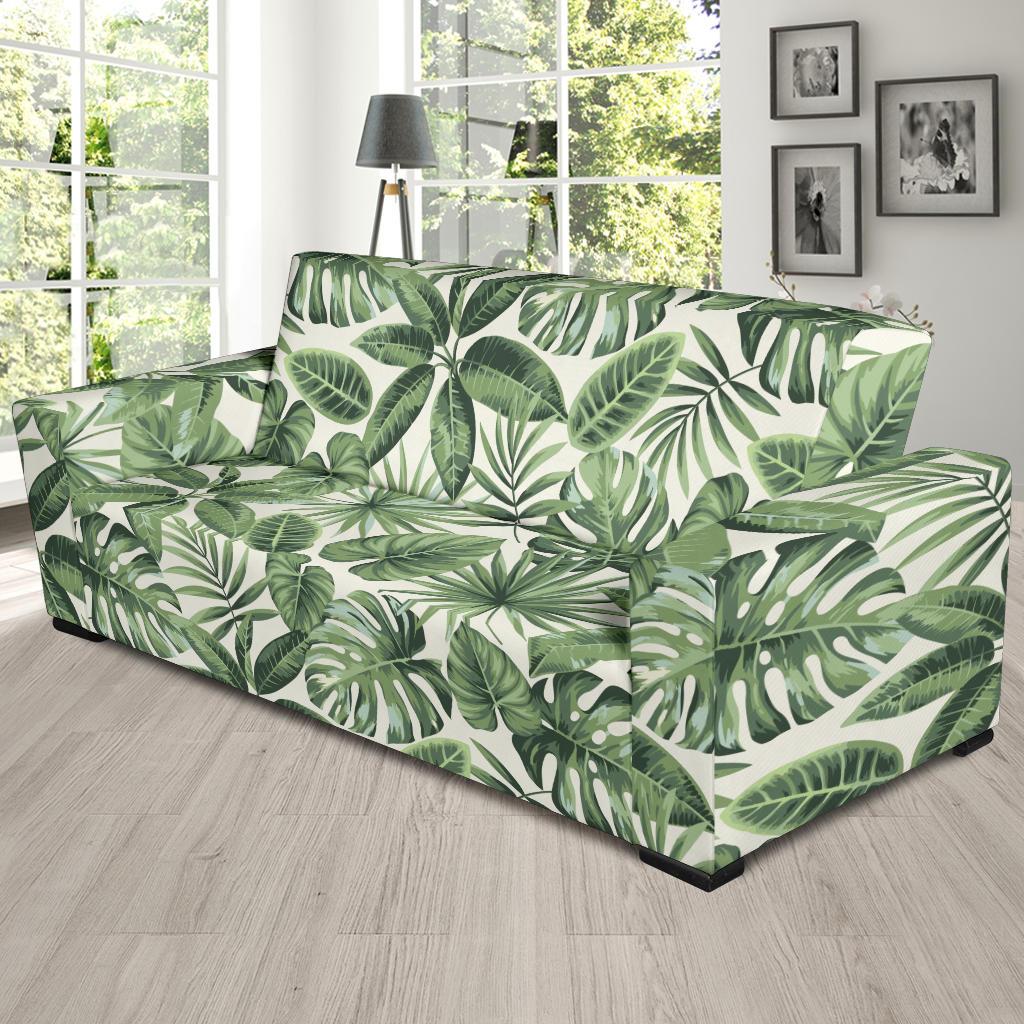 Palm Leaves Pattern Print Design PL014 Sofa Slipcover-JORJUNE.COM