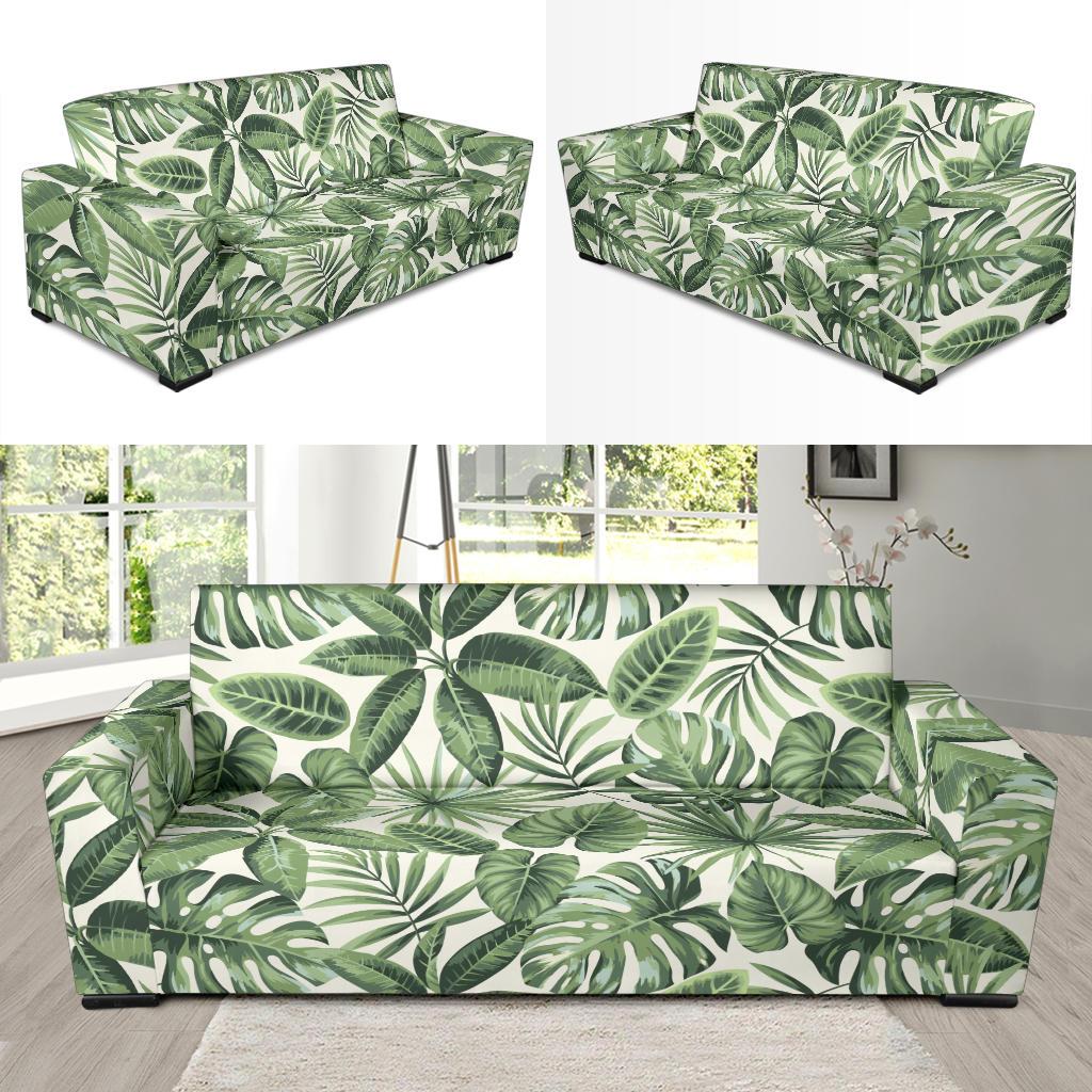Palm Leaves Pattern Print Design PL014 Sofa Slipcover-JORJUNE.COM