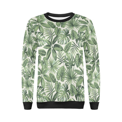 Palm Leaves Pattern Print Design PL014 Women Long Sleeve Sweatshirt-JorJune