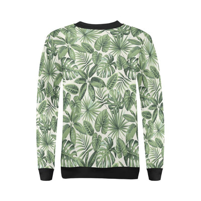Palm Leaves Pattern Print Design PL014 Women Long Sleeve Sweatshirt-JorJune
