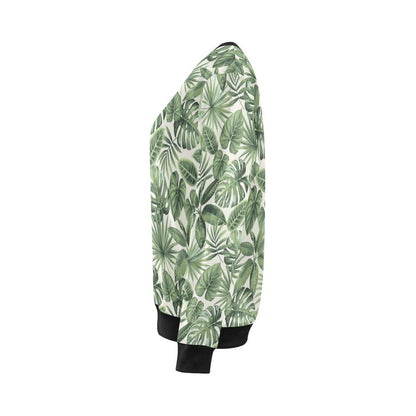 Palm Leaves Pattern Print Design PL014 Women Long Sleeve Sweatshirt-JorJune