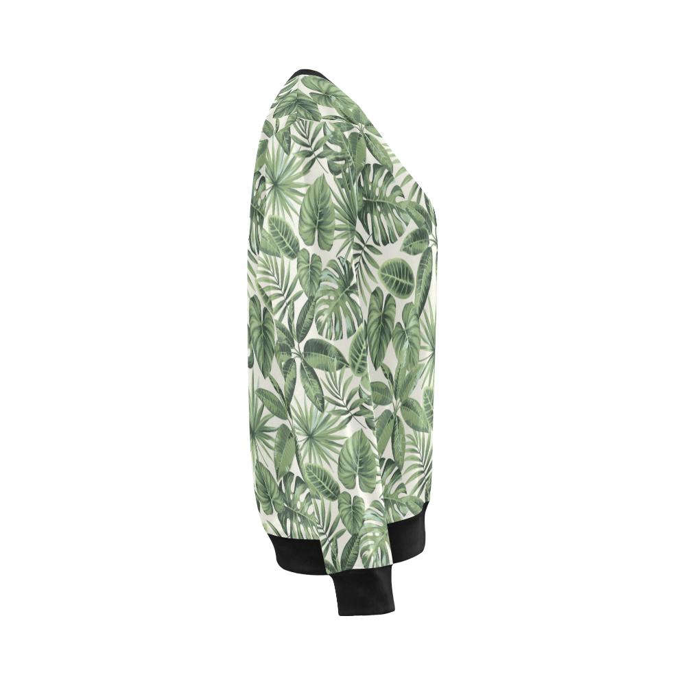 Palm Leaves Pattern Print Design PL014 Women Long Sleeve Sweatshirt-JorJune