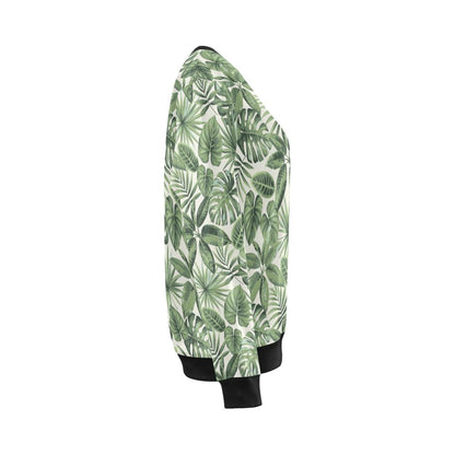 Palm Leaves Pattern Print Design PL014 Women Long Sleeve Sweatshirt-JorJune