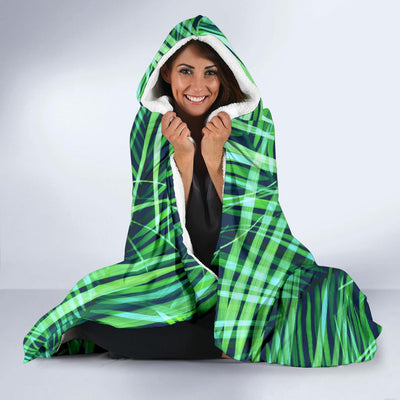 Palm Leaves Pattern Print Design PL02 Hooded Blanket-JORJUNE.COM