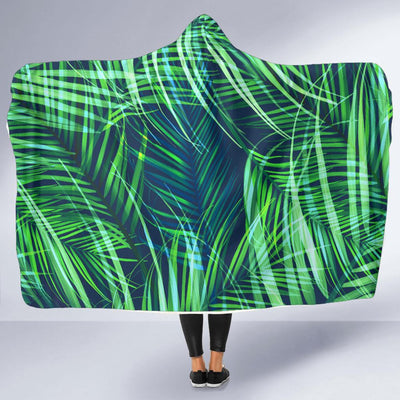 Palm Leaves Pattern Print Design PL02 Hooded Blanket-JORJUNE.COM