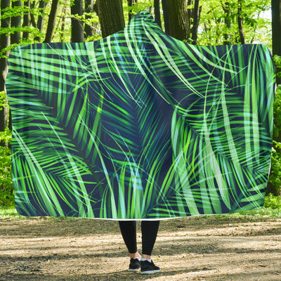 Palm Leaves Pattern Print Design PL02 Hooded Blanket-JORJUNE.COM