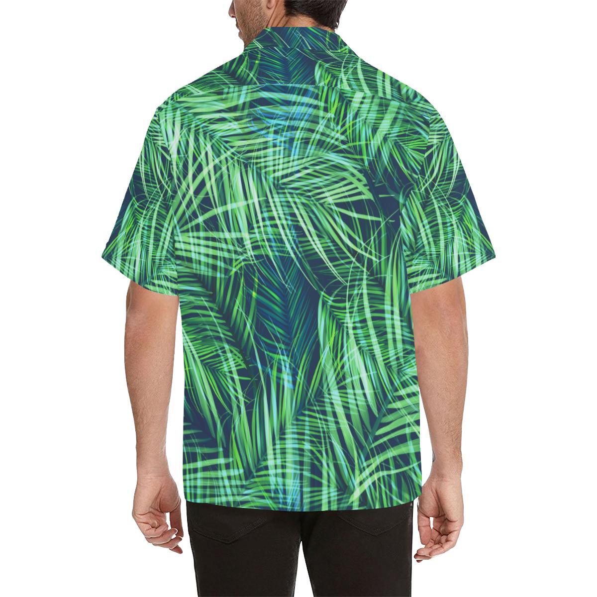 Palm Leaves Pattern Print Design PL02 Men Hawaiian Shirt-JorJune