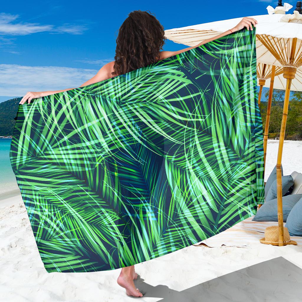 Palm Leaves Pattern Print Design PL02 Sarong Pareo Wrap-JORJUNE.COM