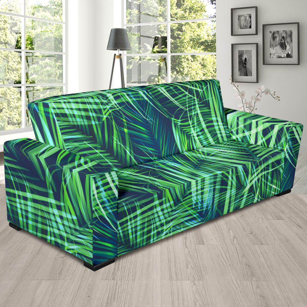 Palm Leaves Pattern Print Design PL02 Sofa Slipcover-JORJUNE.COM