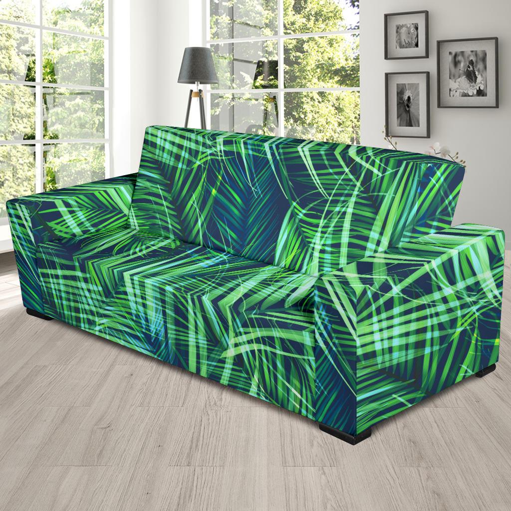 Palm Leaves Pattern Print Design PL02 Sofa Slipcover-JORJUNE.COM