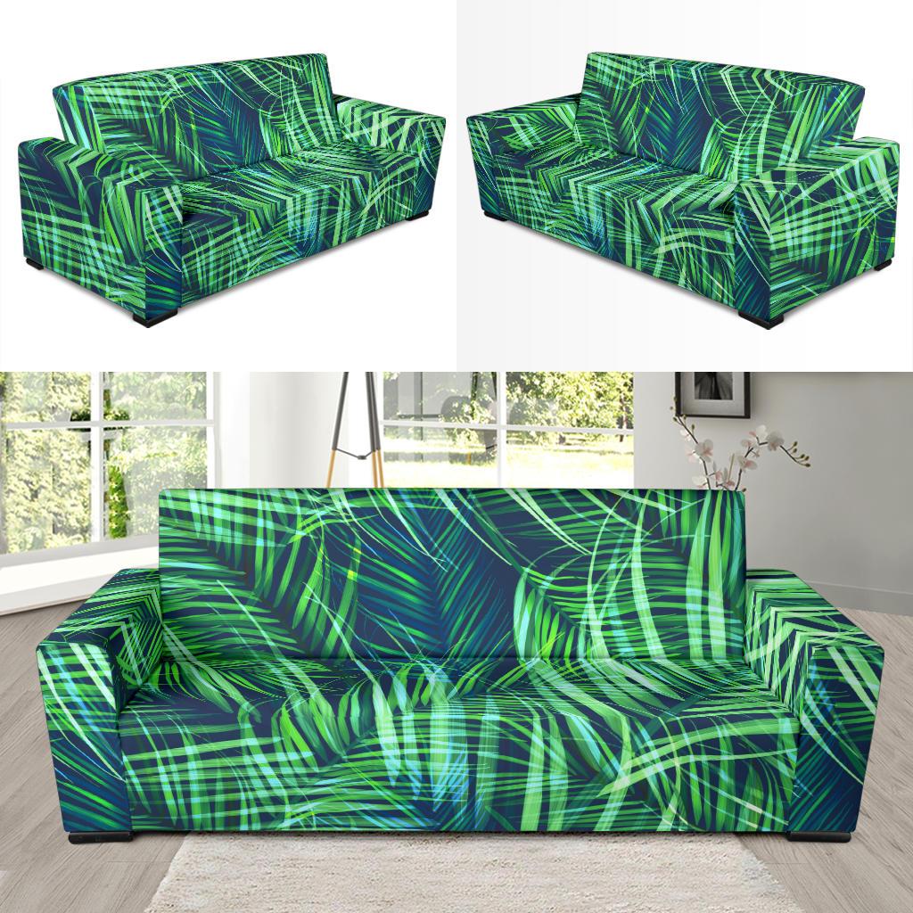 Palm Leaves Pattern Print Design PL02 Sofa Slipcover-JORJUNE.COM