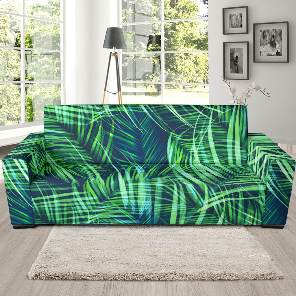 Palm Leaves Pattern Print Design PL02 Sofa Slipcover-JORJUNE.COM