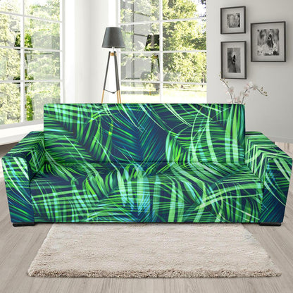 Palm Leaves Pattern Print Design PL02 Sofa Slipcover-JORJUNE.COM