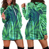 Palm Leaves Pattern Print Design PL02 Women Hoodie Dress