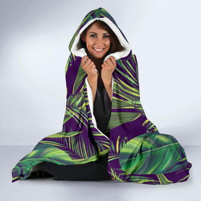 Palm Leaves Pattern Print Design PL03 Hooded Blanket-JORJUNE.COM