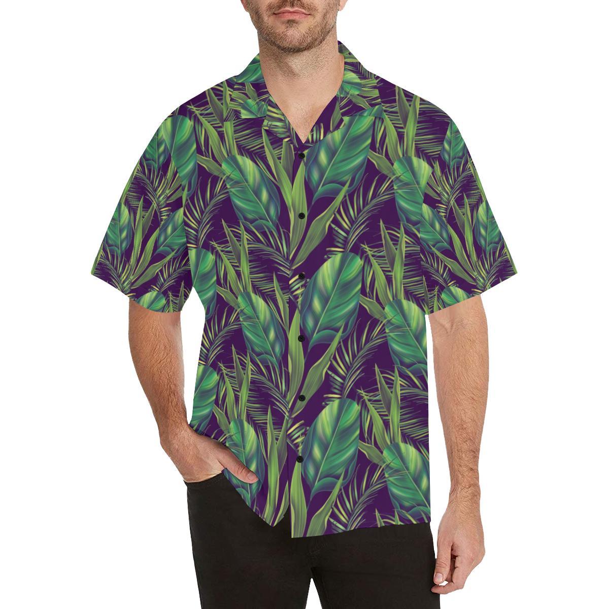 Palm Leaves Pattern Print Design PL03 Men Hawaiian Shirt-JorJune