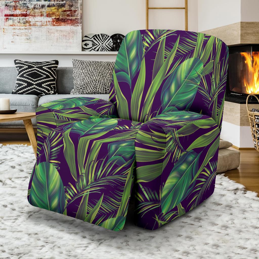 Palm Leaves Pattern Print Design PL03 Recliner Slipcover-JORJUNE.COM