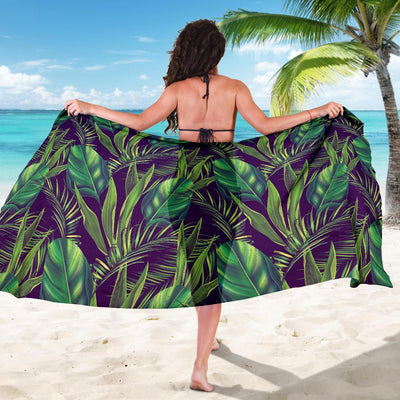 Palm Leaves Pattern Print Design PL03 Sarong Pareo Wrap-JORJUNE.COM