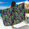 Palm Leaves Pattern Print Design PL03 Sarong Pareo Wrap-JORJUNE.COM