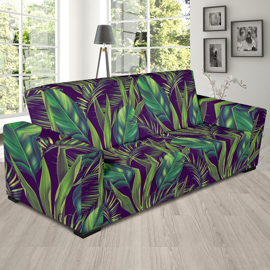 Palm Leaves Pattern Print Design PL03 Sofa Slipcover-JORJUNE.COM