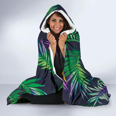 Palm Leaves Pattern Print Design PL04 Hooded Blanket-JORJUNE.COM