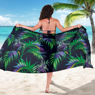 Palm Leaves Pattern Print Design PL04 Sarong Pareo Wrap-JORJUNE.COM