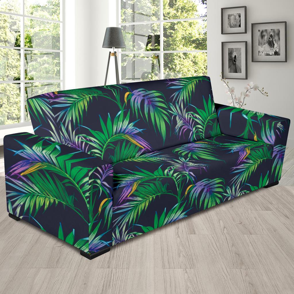 Palm Leaves Pattern Print Design PL04 Sofa Slipcover-JORJUNE.COM