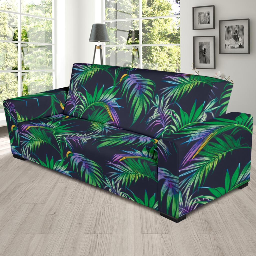 Palm Leaves Pattern Print Design PL04 Sofa Slipcover-JORJUNE.COM
