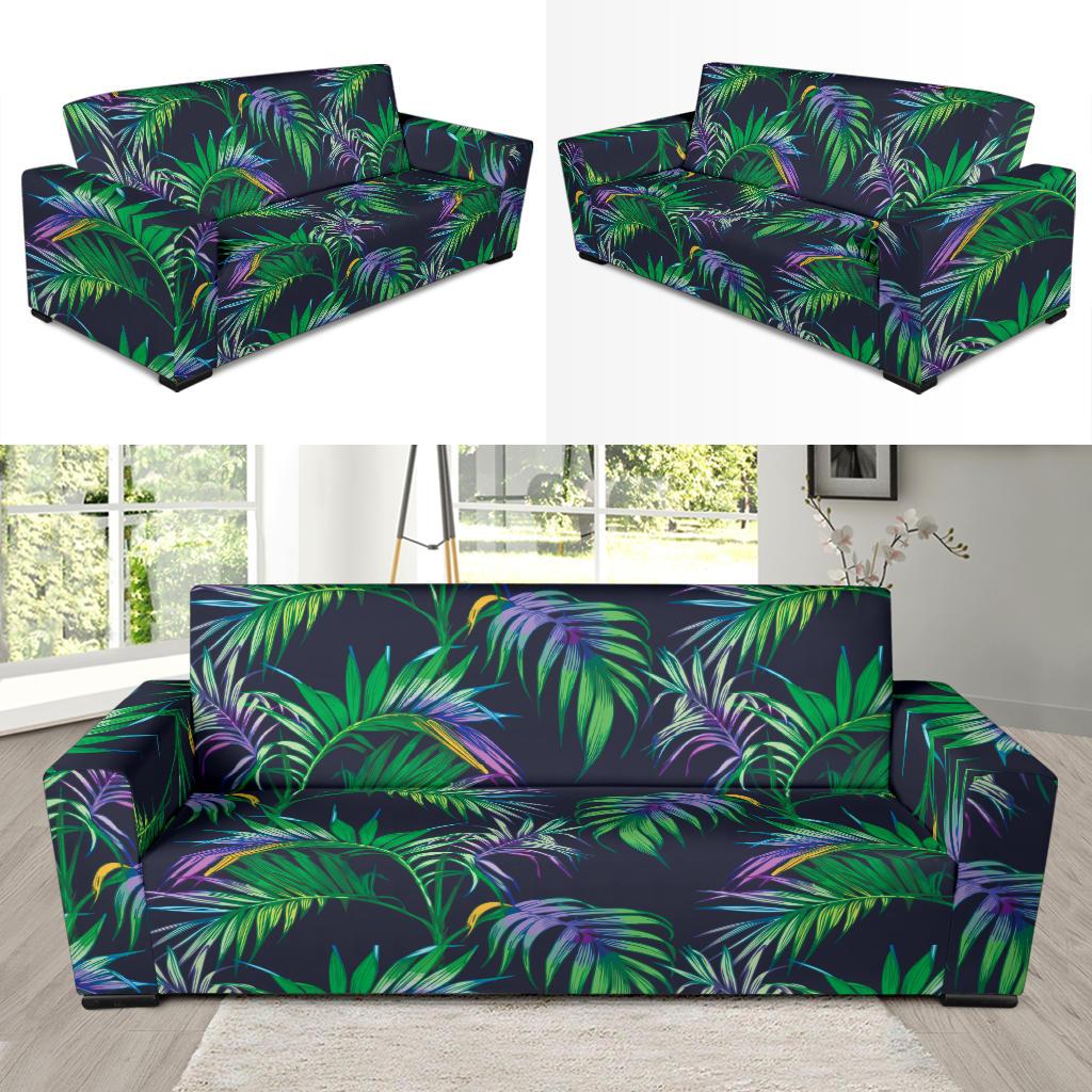 Palm Leaves Pattern Print Design PL04 Sofa Slipcover-JORJUNE.COM