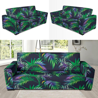 Palm Leaves Pattern Print Design PL04 Sofa Slipcover-JORJUNE.COM