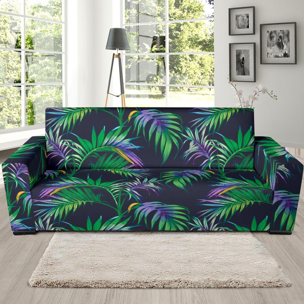 Palm Leaves Pattern Print Design PL04 Sofa Slipcover-JORJUNE.COM