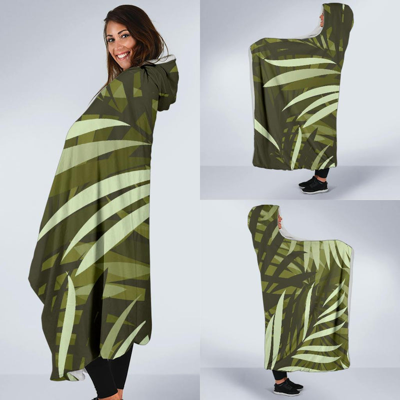 Palm Leaves Pattern Print Design PL05 Hooded Blanket-JORJUNE.COM