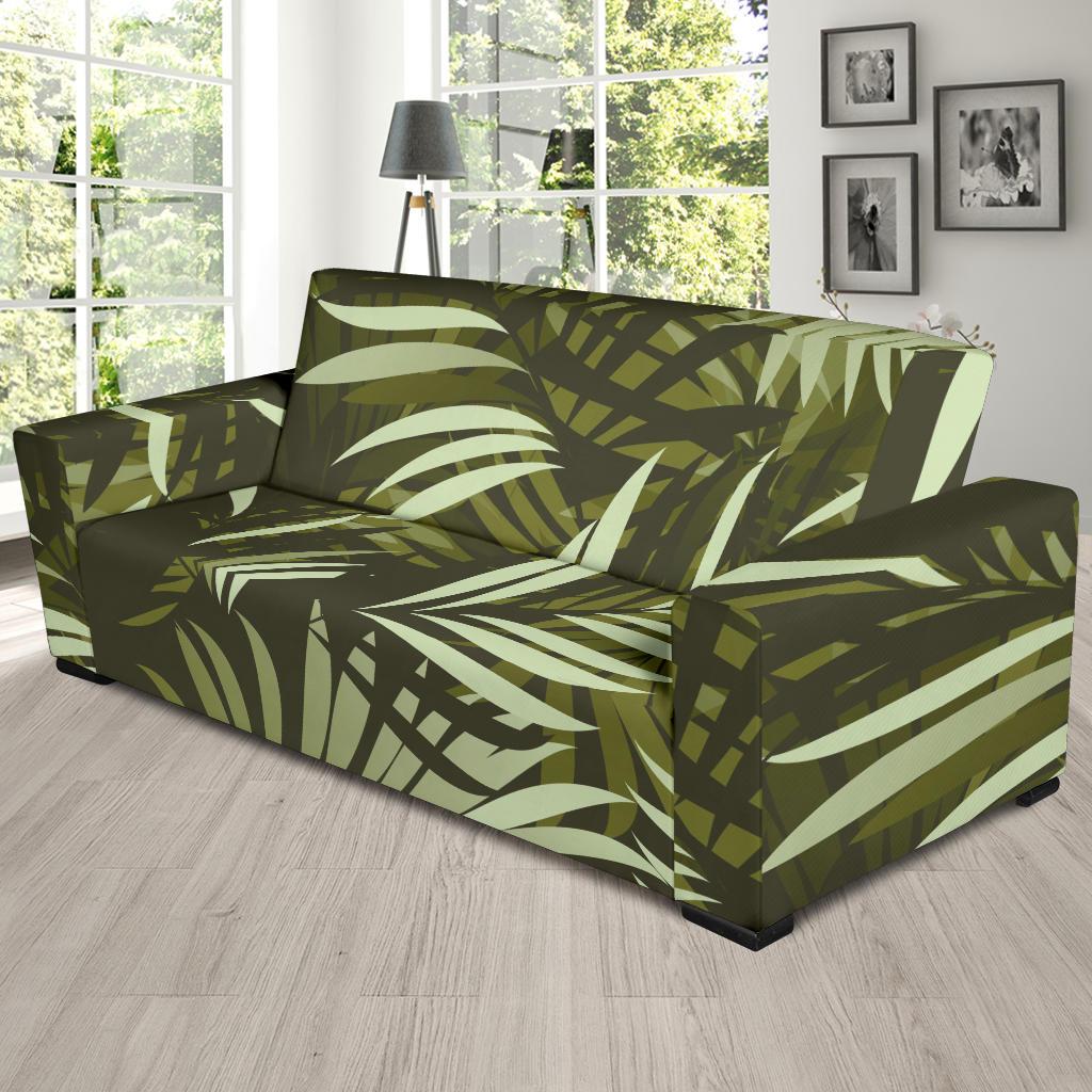 Palm Leaves Pattern Print Design PL05 Sofa Slipcover-JORJUNE.COM