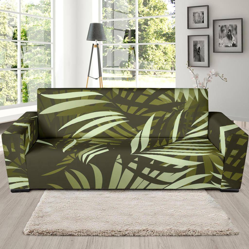 Palm Leaves Pattern Print Design PL05 Sofa Slipcover-JORJUNE.COM